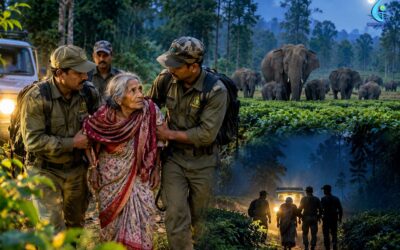 হাতির পাল, পথ হারালেন বৃদ্ধা